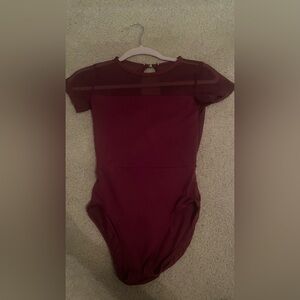Dark red womens s/p ainsliewear dance bodysuit